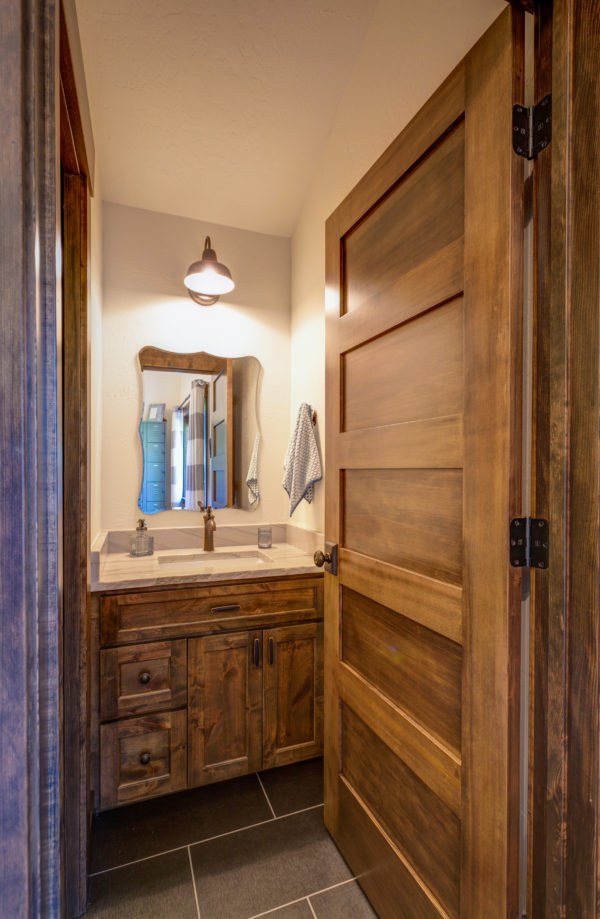 Restored bathroom with subway tile